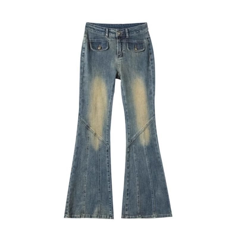 Women Fashion Vintage Gradient Jeans