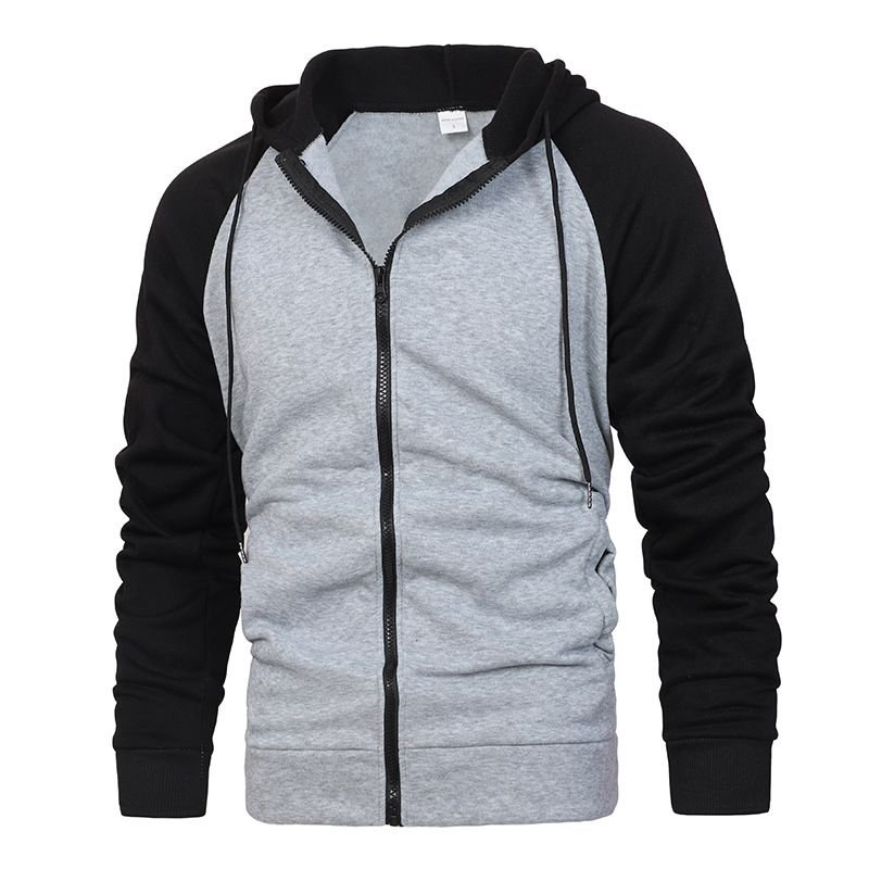 Coat Autumn And Winter Men Color-Matching Fashion Raglan Sleeve Casual Hoodie Custom