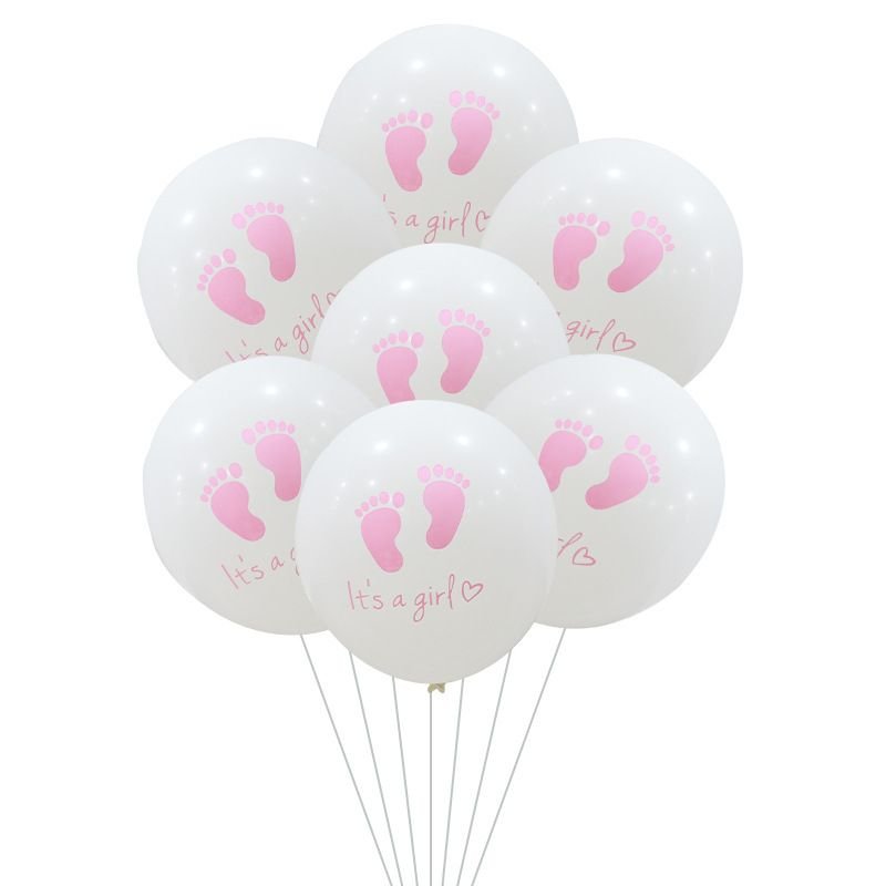 12-Inch Gender Reveals Foot Printing Balloon Baby Birthday Party Venue Layout