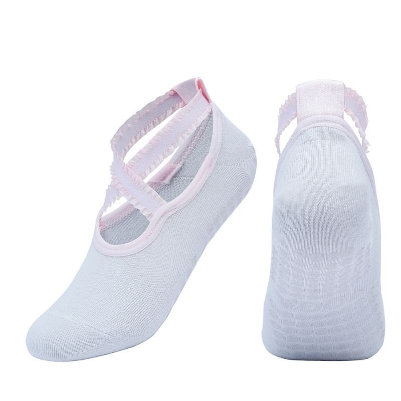 Simple Round Head Cross Strap Non-Slip Lace Yoga Socks