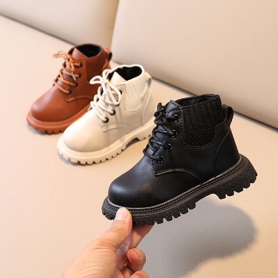 Toddler Kids Fashion Solid Color Lace Up Boots