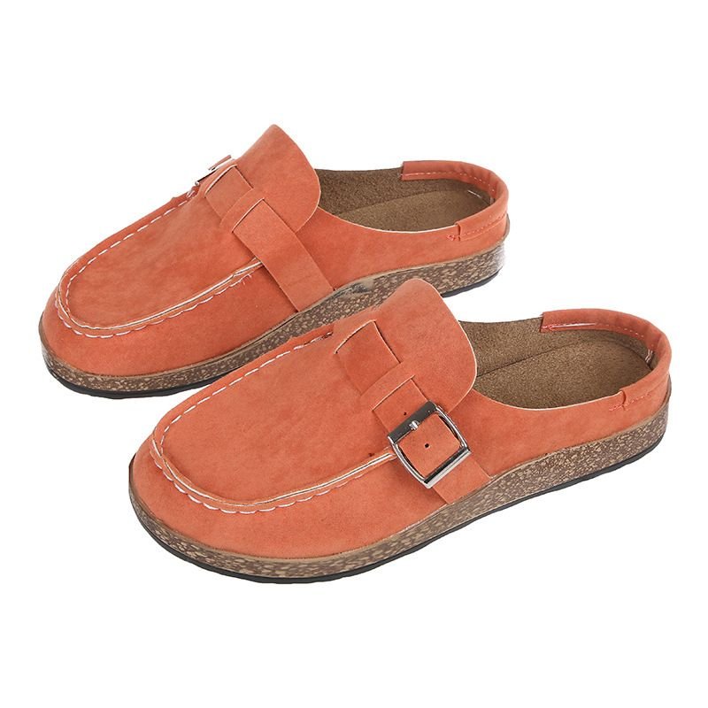 Size:4.5-11 Women Casual Solid-color Flat Slippers Loafers