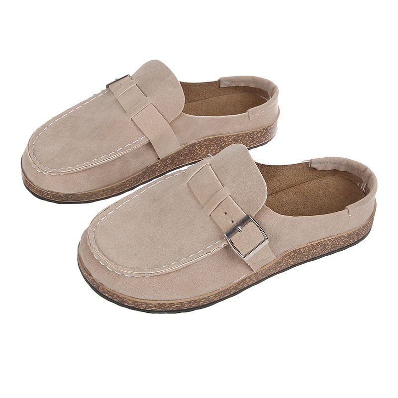 Size:4.5-11 Women Casual Solid-color Flat Slippers Loafers