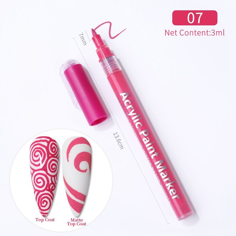 Nail Art Painting Pen Depicting Nail Point Flower Pen Hook Line Pen One-Step Glue Three-In-One Nail Polish Glue Pen Easy To Color