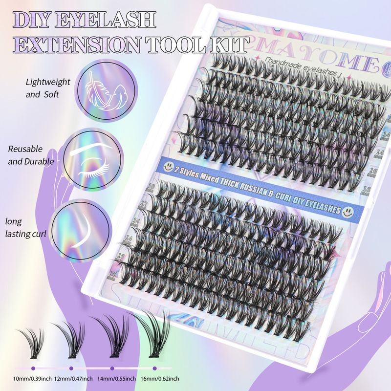 Diy Segmented Single Cluster False Eyelashes Set