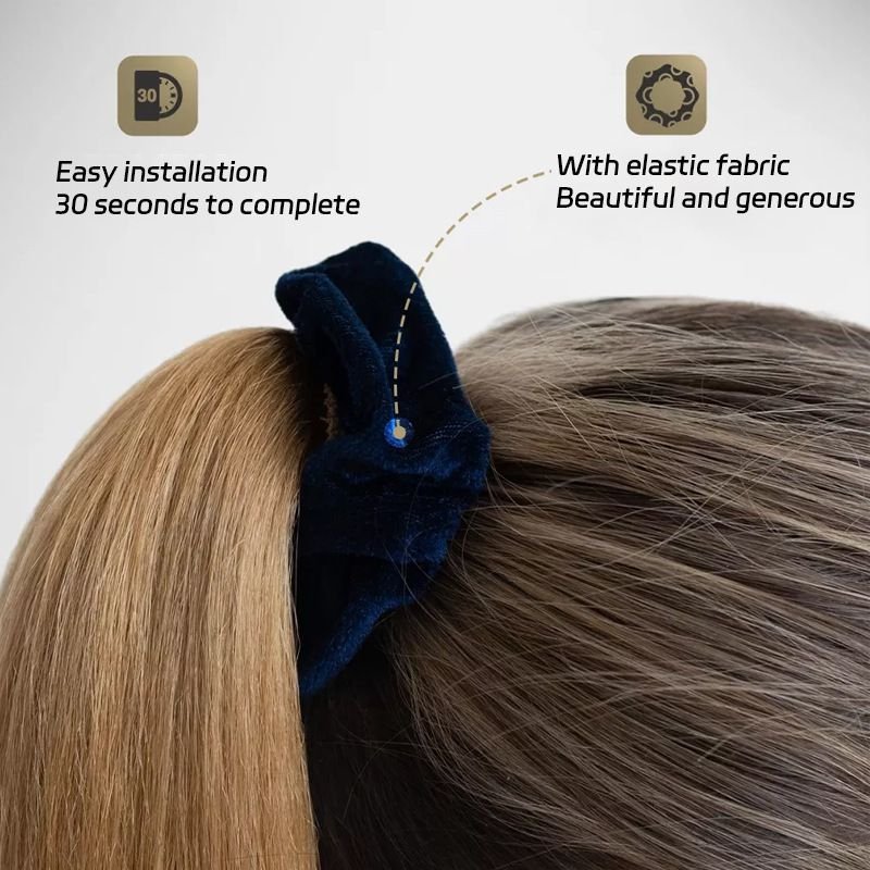 Women Natural Artificial Straight Hair Chemical Fiber Elastic Ponytail Hair Extension