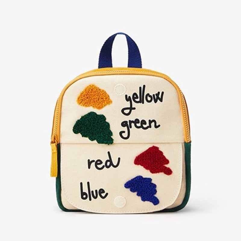 Kids Unisex Casual Cute Cloud Alphabet Color Matching Canvas School Bag