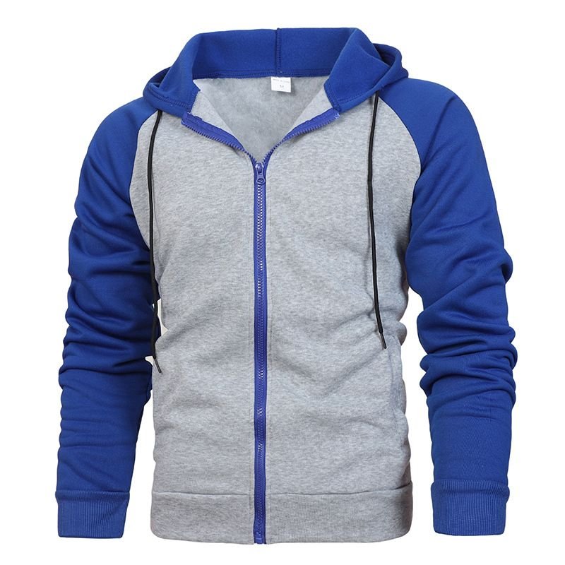 Coat Autumn And Winter Men Color-Matching Fashion Raglan Sleeve Casual Hoodie Custom