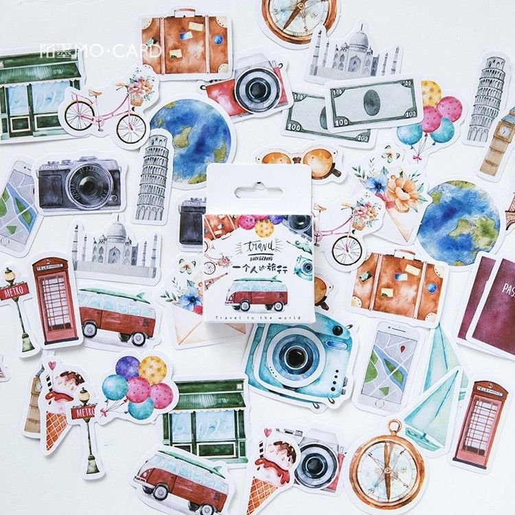 Along Travel Handbook Album Decoration Stickers 46pcs