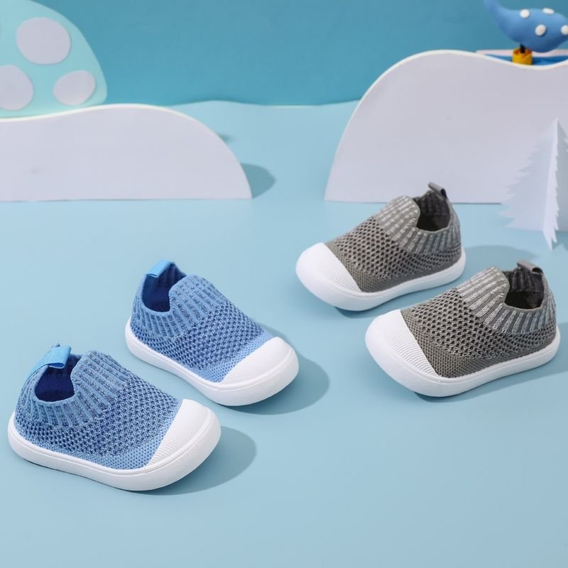 Kids Boys Girls Casual Cute Solid Color Mesh Slip On Flat First Walkers Shoes