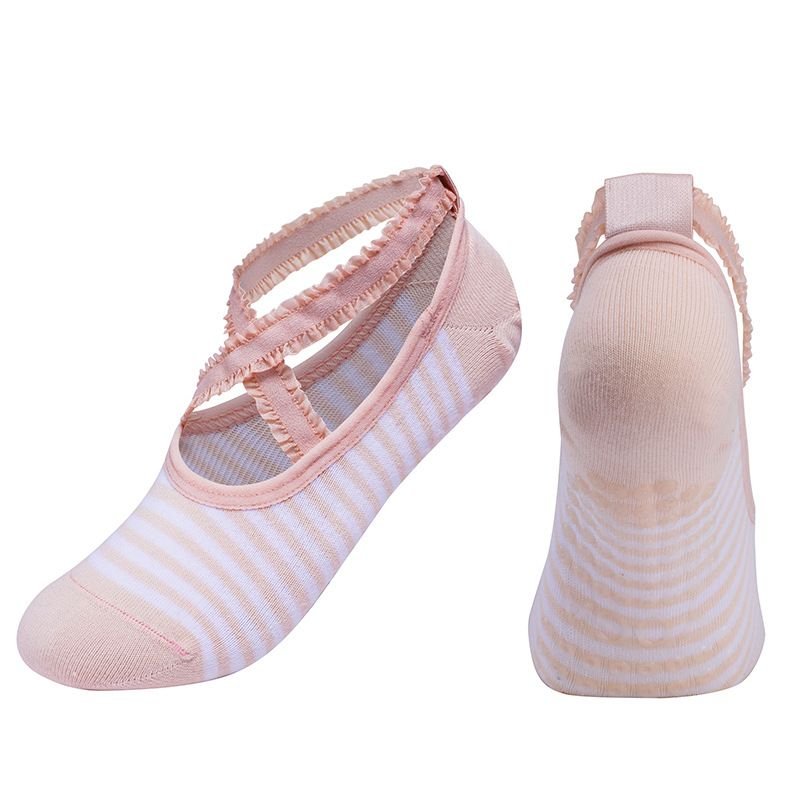 Simple Round Head Cross Strap Non-Slip Lace Yoga Socks