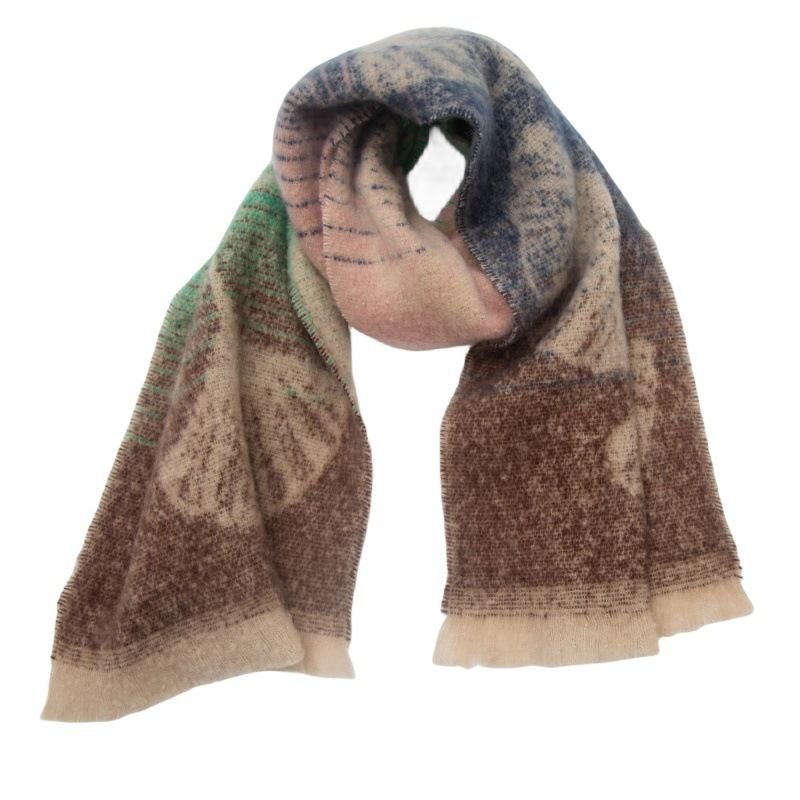 Autumn Winter Women Fashion Warm Jacquard Ginkgo Leaf Scarf Shawl