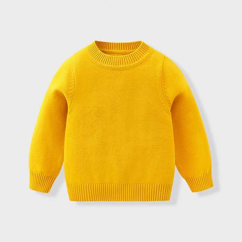 Kids Baby Boys Girls Winter Casual Cute Solid Color Long Sleeve Knitwear Sweater