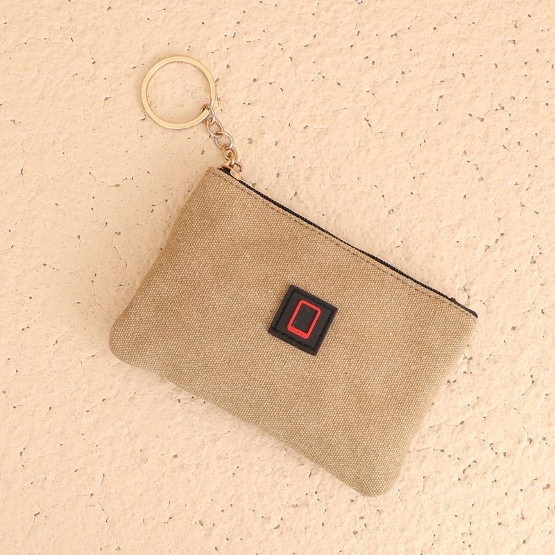 Women Fashion Casual Solid Color Canvas Zipper Wallets