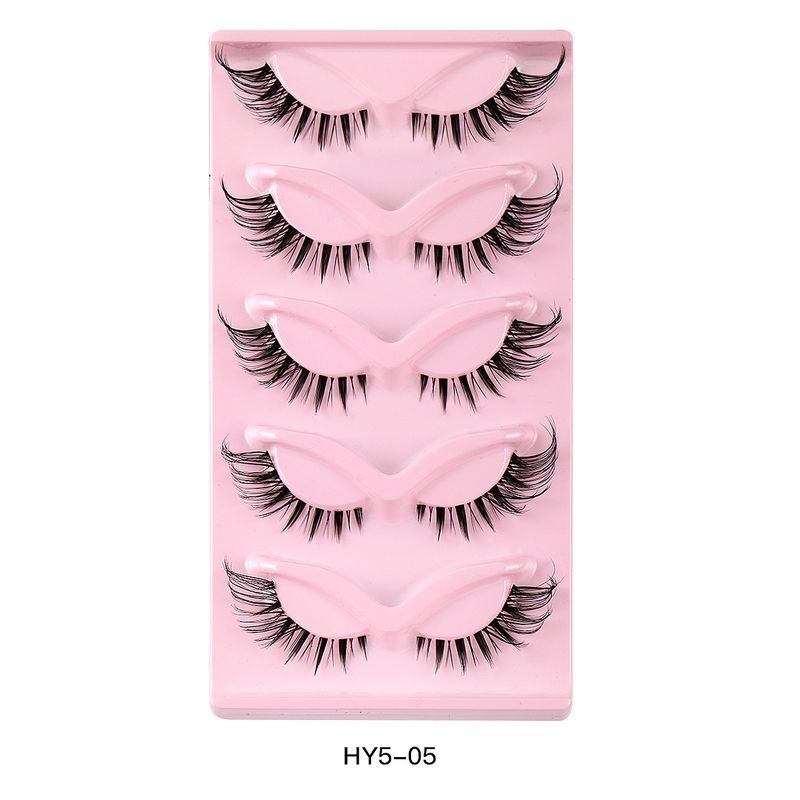 Women Natural Thick Eyelashes Artificial Cat'S Eye False Eyelashes 5 Pair