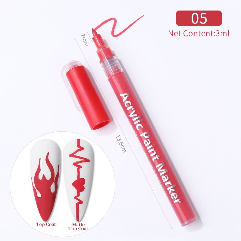 Nail Art Painting Pen Depicting Nail Point Flower Pen Hook Line Pen One-Step Glue Three-In-One Nail Polish Glue Pen Easy To Color