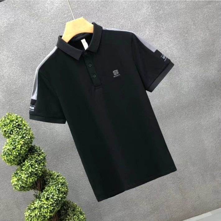 Men Fashion Casual Basic Short Sleeve Lapel POLO Shirt