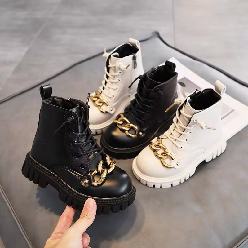 Winter Children'S Boots Fashion Metal Chain Boots