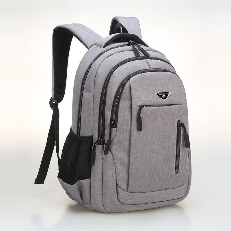 Simple Solid Color Large Capacity Rechargeable USB Backpack