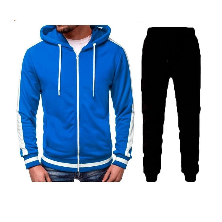 Men Casual Sports Basic Long Sleeve Hoodies Trousers Sets