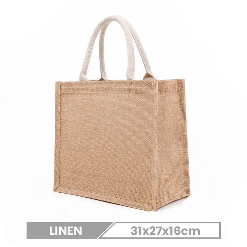 Custom Logo Solid Color Linen Eco-Friendly Tote Bag