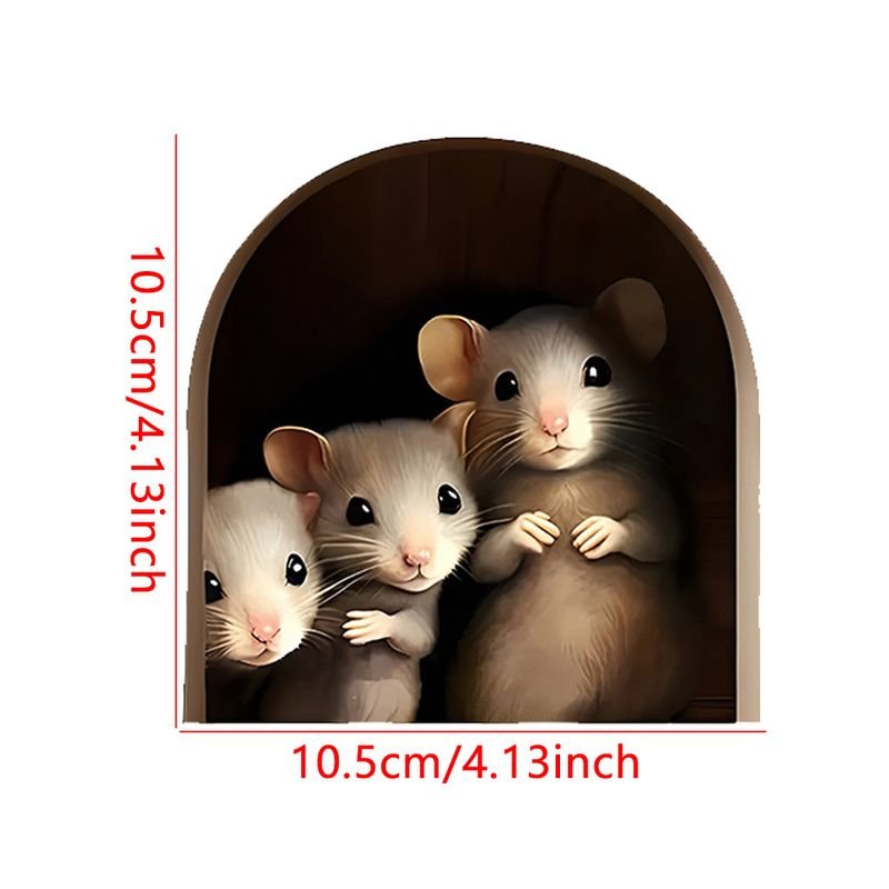 Creative Cartoon Cute Mouse Self-Adhesive Wall Stickers Bedroom Living Room Home Decoration