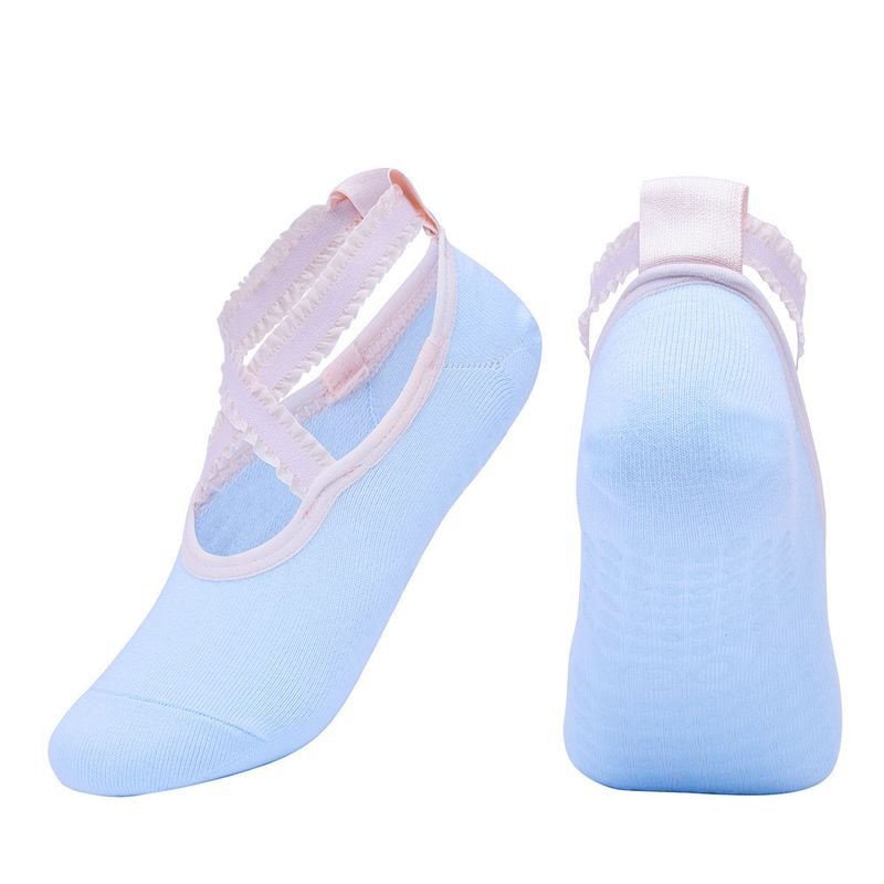 Simple Round Head Cross Strap Non-Slip Lace Yoga Socks