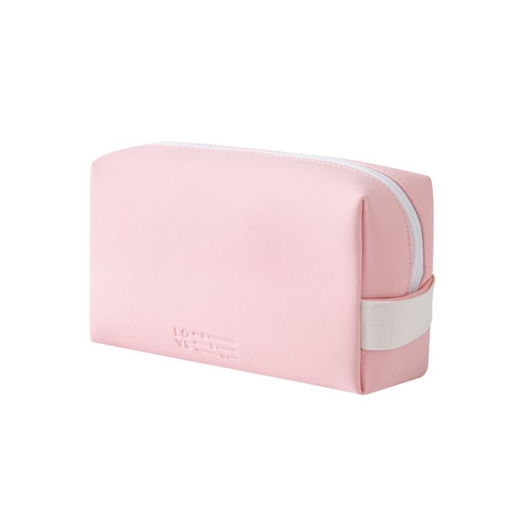 Woman Fashion Color Blocking Zipper Portable Cosmetic Bag