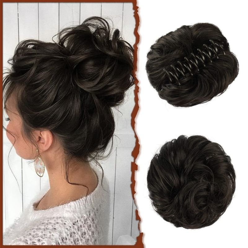 Women Hair Claw Natural Simulation Curly Hair Bun