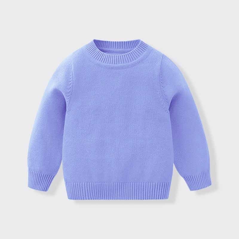 Kids Baby Boys Girls Winter Casual Cute Solid Color Long Sleeve Knitwear Sweater