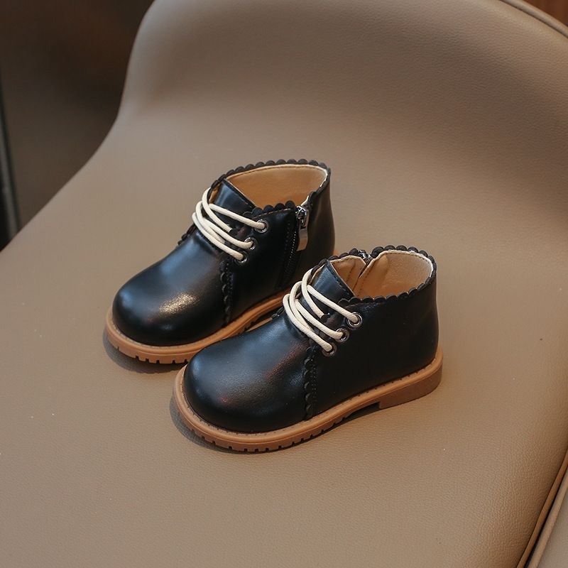 Children Fashion Solid Color PU Boots