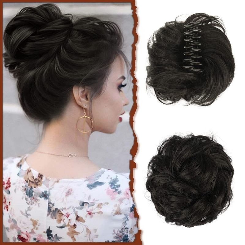 Women Hair Claw Natural Simulation Curly Hair Bun