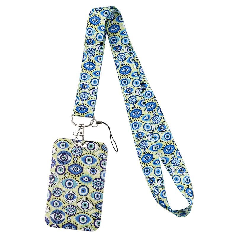 Women Fashion Evil Eye Mobile Phone Lanyard Access Control Card Set