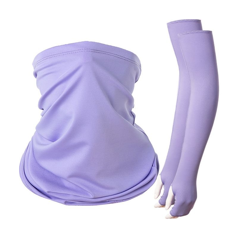 Unisex Summer Cycling Sunscreen Magic Scarf And Ice Silk Arm Sleeves Set