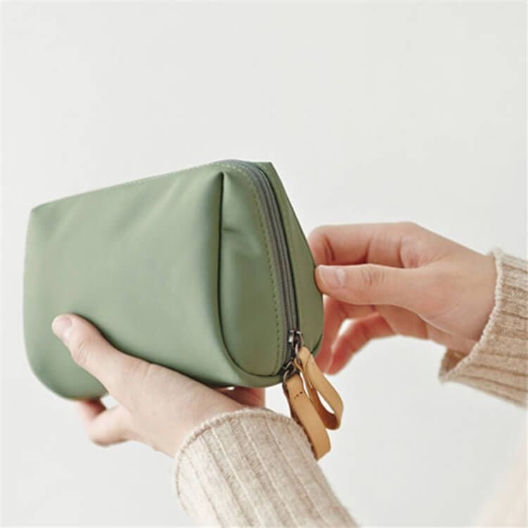 Women Fashion Color Blocking Zipper Portable Cosmetic Bag