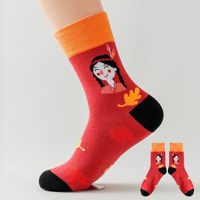 Thanksgiving Couple Printed Socks