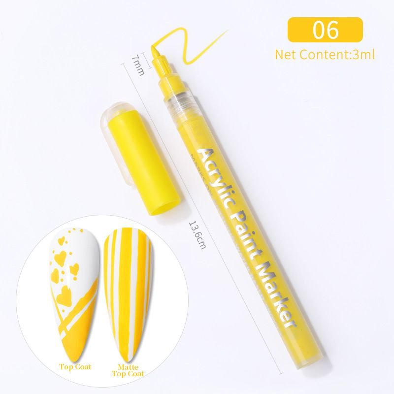 Nail Art Painting Pen Depicting Nail Point Flower Pen Hook Line Pen One-Step Glue Three-In-One Nail Polish Glue Pen Easy To Color