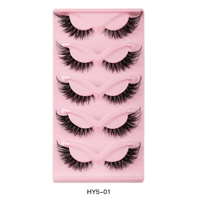 Women Natural Thick Eyelashes Artificial Cat'S Eye False Eyelashes 5 Pair