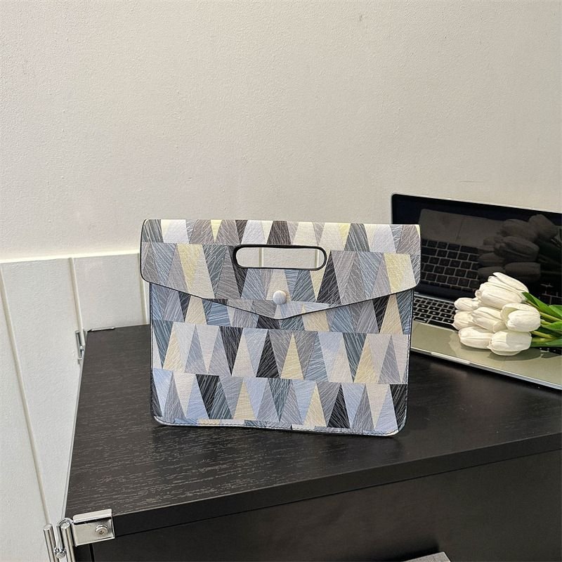 Women Fashion Geometric Stitching Square PU Envelope Bag Purses