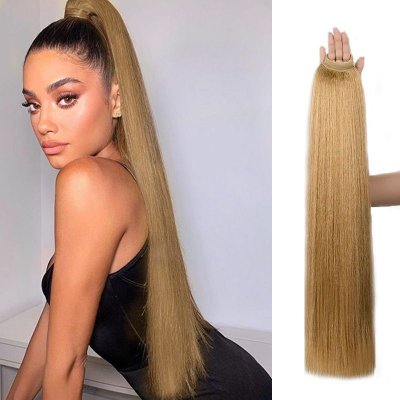 Women Natural Artificial Straight Hair Chemical Fiber Elastic Ponytail Hair Extension