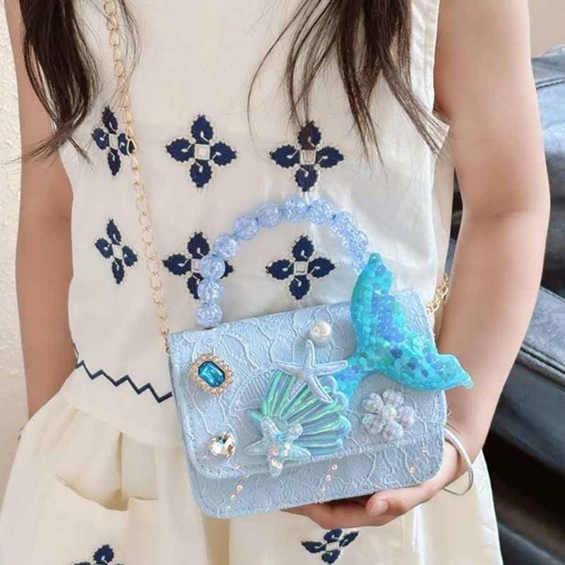 Kids Girls Fashion Casual Cute Shell Crossbody Handle Princess Bag