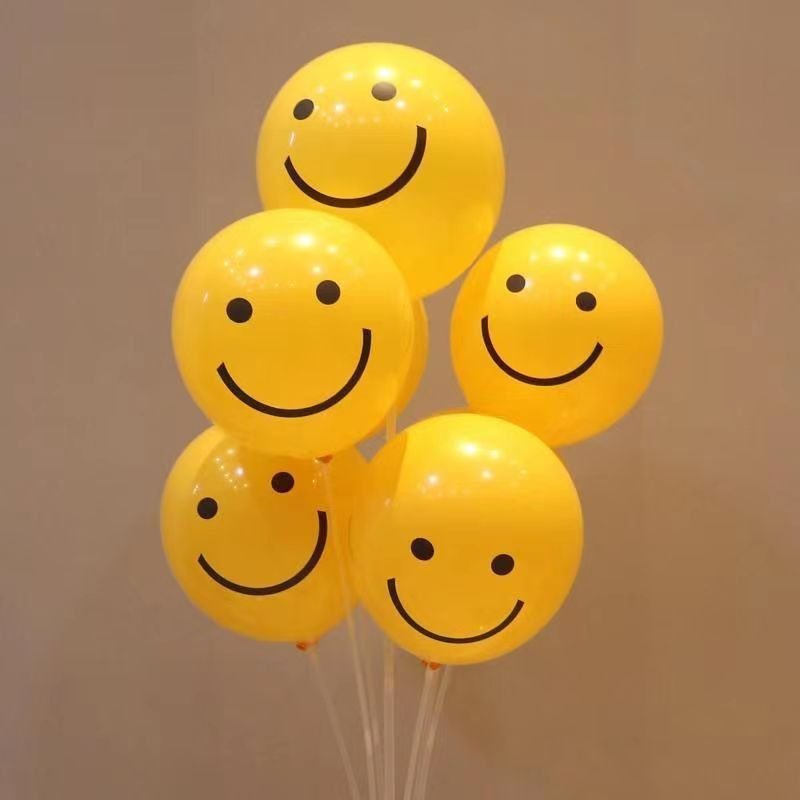 10 Inch Lemon Yellow Smiley White Happy Birthday To You Party Balloon Birthday Layout