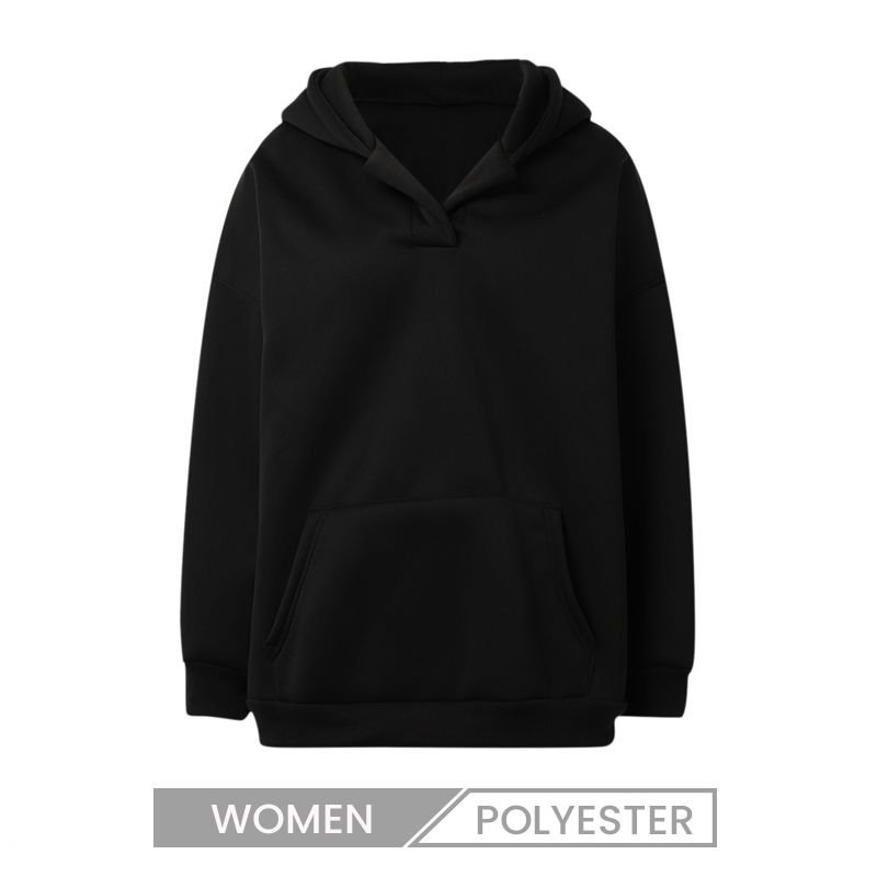 Custom Autumn Winter Women Casual Loose Solid Color Blank Long Sleeve Hoodies