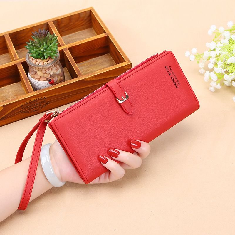 Women Solid Color Clutch Bags Large Capacity Purse