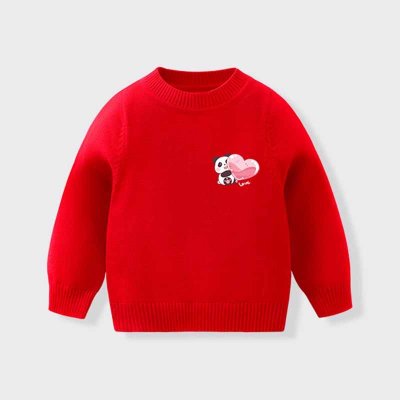 Kids Baby Boys Girls Winter Casual Cute Cartoon Print Long Sleeve Knitwear Sweater