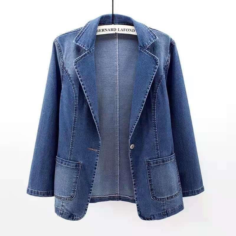 Women Simple Blue Denim Jacket