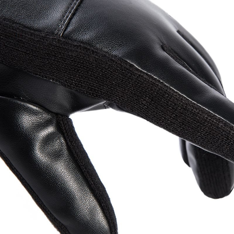 Unisex Winter Warm Fleece PU Cycling Gloves