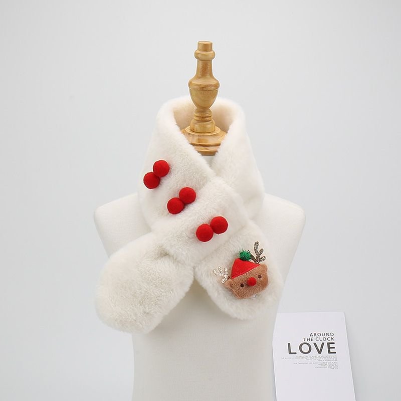 Kids Boys Girls Winter Casual Cute Christmas Cartoon Plush Scarf