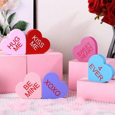 Heart-Shaped Wooden Ornaments Valentine'S Day Decoration Wedding Party Love Ornaments Wooden Crafts