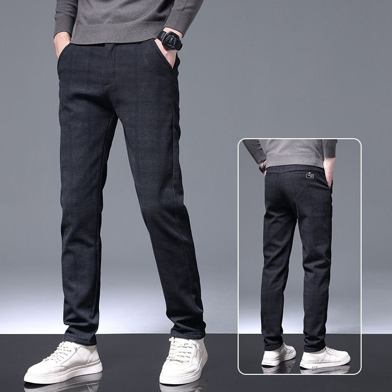 Men Fashion Plaid Slim-Fit Stretch Pants